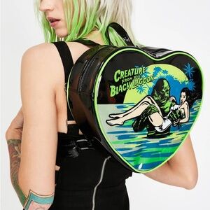 Rock Rebel Vinyl Creature From The Black Lagoon Goth Neon Horror Backpack 🖤